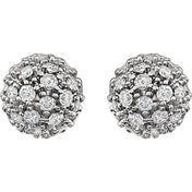 14K Natural Diamond Cluster Earrings in White, Yellow, and Rose Gold