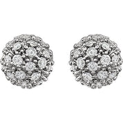 14K Natural Diamond Cluster Earrings in White, Yellow, and Rose Gold