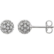 14K Natural Diamond Cluster Earrings in White, Yellow, and Rose Gold