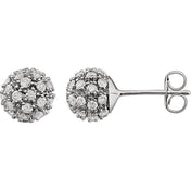 14K Natural Diamond Cluster Earrings in White, Yellow, and Rose Gold