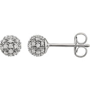 14K Natural Diamond Cluster Earrings in White, Yellow, and Rose Gold