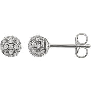 14K Natural Diamond Cluster Earrings in White, Yellow, and Rose Gold
