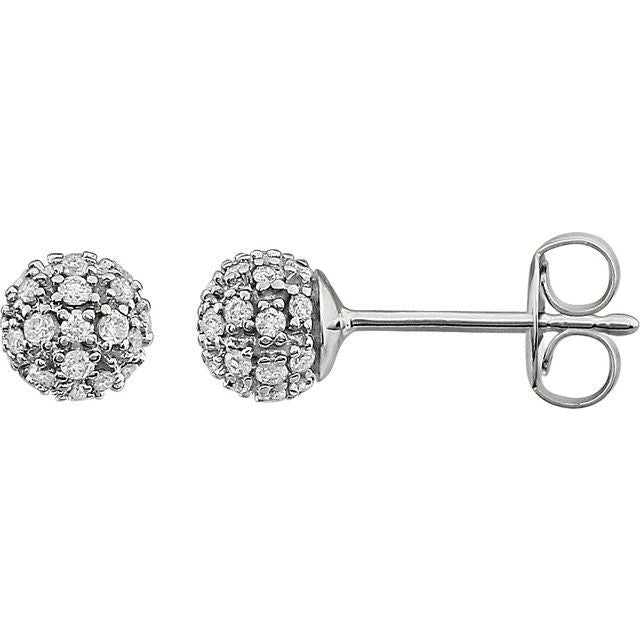 14K Natural Diamond Cluster Earrings in White, Yellow, and Rose Gold