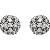 14K Natural Diamond Cluster Earrings in White, Yellow, and Rose Gold