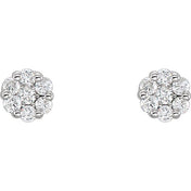 14K Natural Diamond Cluster Earrings in White, Yellow, and Rose Gold