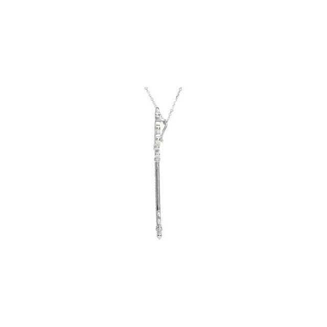 Sterling Silver 1/8 CTW Natural Diamond Key 18" Necklace