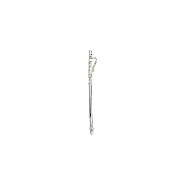 Sterling Silver 1/8 CTW Natural Diamond Key Pendant