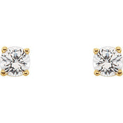 14K Yellow Natural White Sapphire Youth Earrings