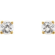 14K Yellow Natural White Sapphire Youth Earrings