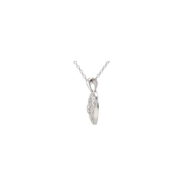 Sterling Silver .005 CTW Natural Diamond Heart 18" Necklace
