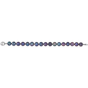 Sterling Silver Cultured Black Freshwater Pearl 7 3/4" Bracelet