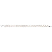 Sterling Silver 8-9 mm Cultured White Freshwater Pearl 7 3/4" Bracelet