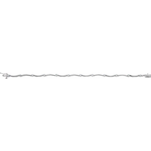 14K White 1/2 CTW Natural Diamond Line 7 1/4" Bracelet