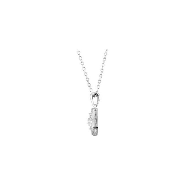Sterling Silver .04 CTW Natural Diamond 18" Necklace