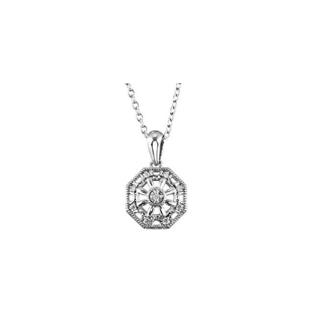 Sterling Silver .04 CTW Natural Diamond 18" Necklace