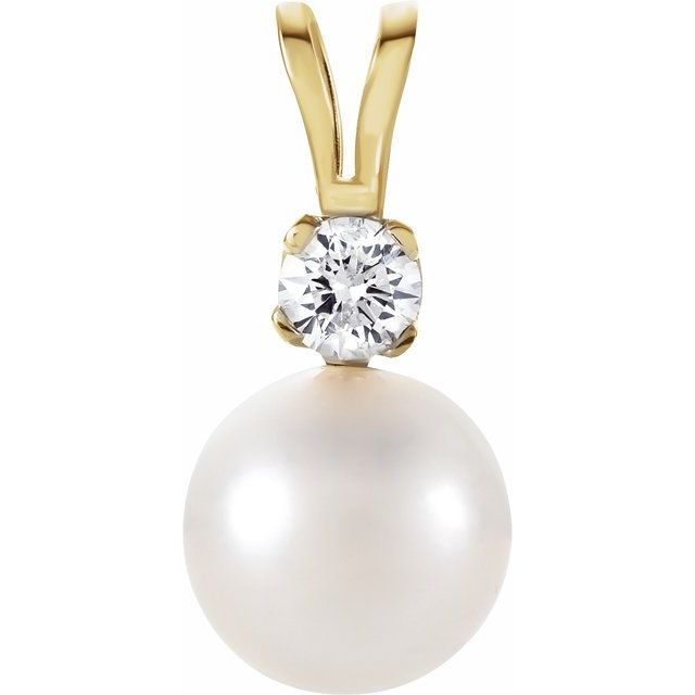Sterling Silver .06 CTW Lab-Grown Diamond Semi-Set Pendant for 2.5-9 mm Pearl