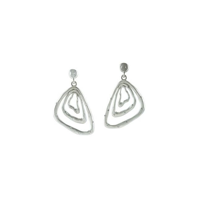 Sterling Silver & 14K White 3/8 CTW Natural Diamond Earrings