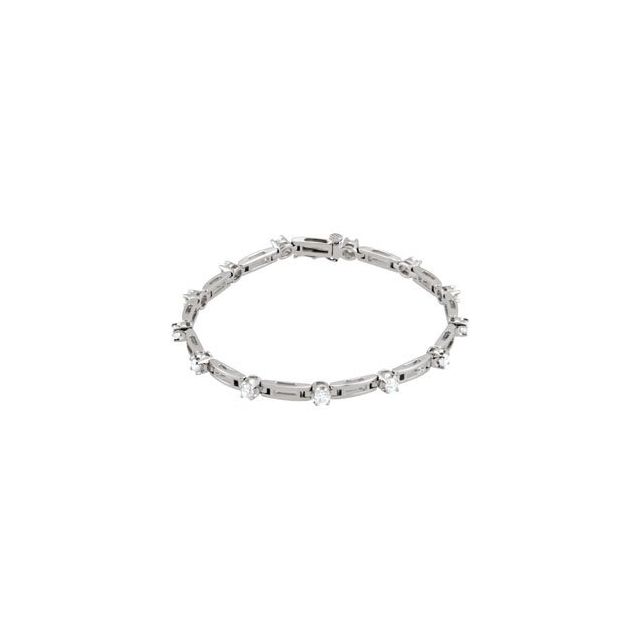 14K White 3/4 CTW Natural Diamond Line 7 1/4" Bracelet