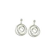 Sterling Silver & 14K White 3/8 CTW Natural Diamond Circle Earrings