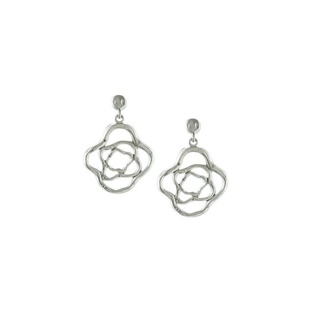 Sterling Silver & 14K White 3/8 CTW Natural Diamond Earrings
