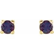 14K Yellow 2.5 mm Lab-Grown Alexandrite Stud Earrings