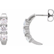 14K White 9/10 CTW Lab-Grown Diamond Earrings