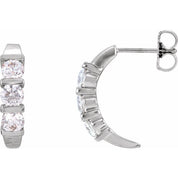 14K White 9/10 CTW Lab-Grown Diamond Earrings