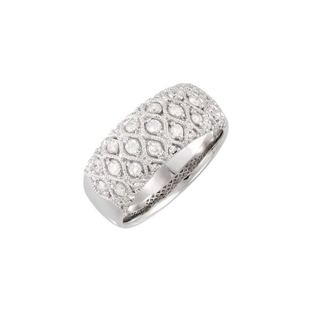 14K White 1/2 CTW Natural Diamond Ring