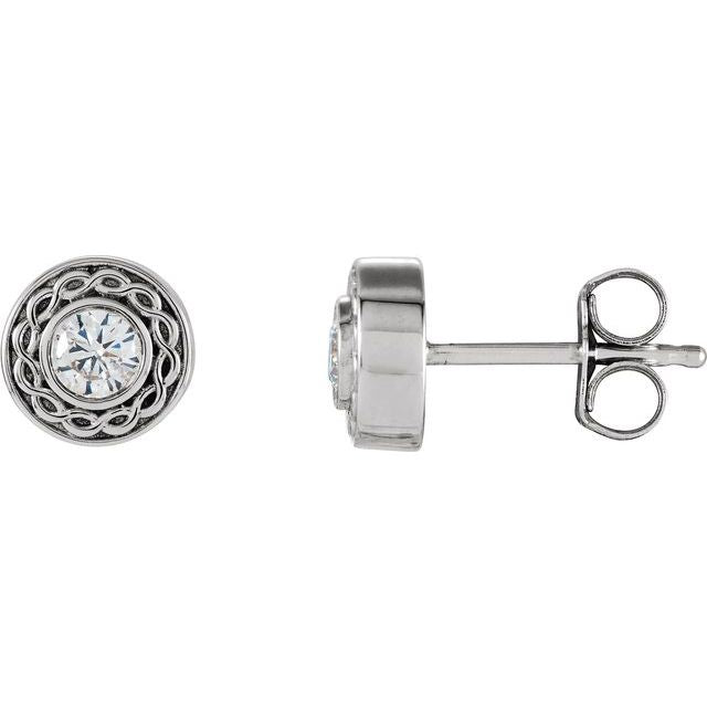 14K White 1/5 CTW Natural Diamond Earrings