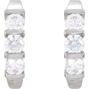 14K White 9/10 CTW Lab-Grown Diamond Earrings