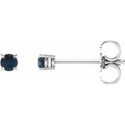 Sterling Silver 4 mm Lab-Grown Alexandrite Stud Earrings
