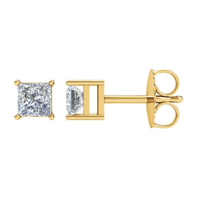 14K Yellow Gold 1/10 CTW Natural Diamond Earrings - Elegant Design