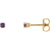 14K Yellow 2.5 mm Natural Amethyst Stud Earrings