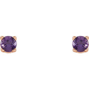 14K Rose 2.5 mm Natural Amethyst Stud Earrings