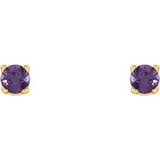 14K Yellow 2.5 mm Natural Amethyst Stud Earrings