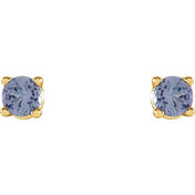 14K Yellow 2.5 mm Natural Tanzanite Stud Earrings