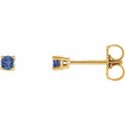 14K Yellow 2.5 mm Natural Tanzanite Stud Earrings