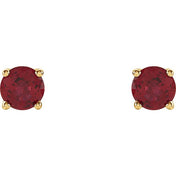 14K Yellow 4 mm Natural Ruby Stud Earrings