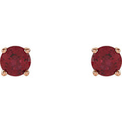 14K Rose 4 mm Natural Ruby Stud Earrings