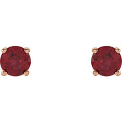 14K Rose 4 mm Natural Ruby Stud Earrings