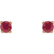 14K Rose 2.5 mm Natural Ruby Stud Earrings