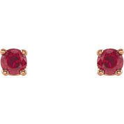 14K Rose 2.5 mm Natural Ruby Stud Earrings