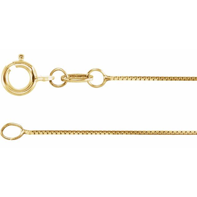 18K Yellow Gold 0.50 mm Box Chain 24" - CH1016