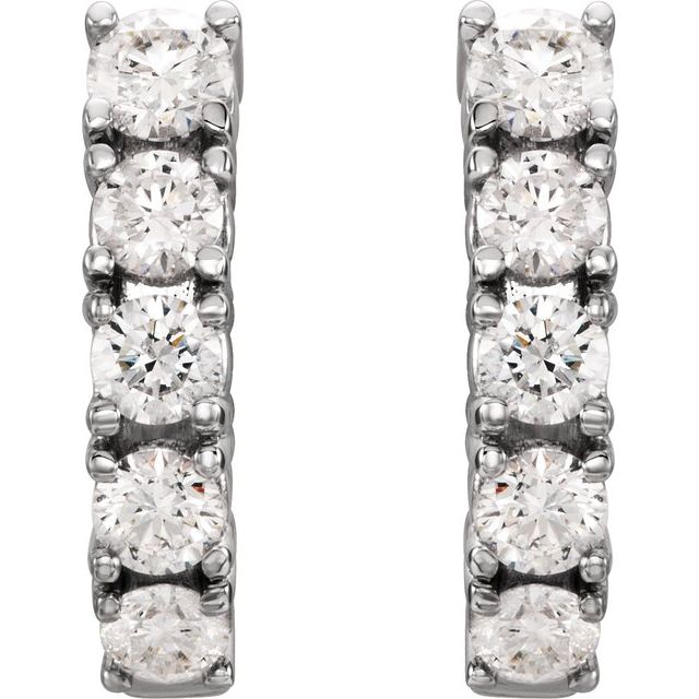2 CTW Lab-Grown Diamond Hoop Earrings