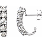 14K White 1 1/2 CTW Lab-Grown Diamond Hoop Earrings