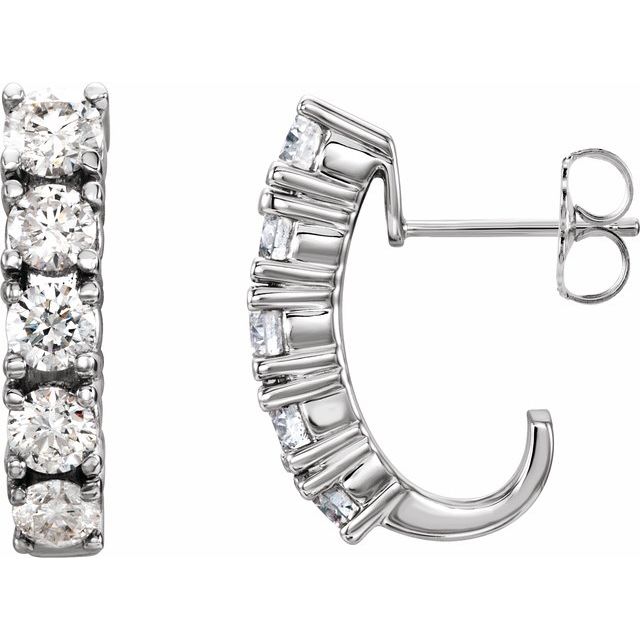 2 CTW Lab-Grown Diamond Hoop Earrings