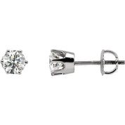 14K White 1/3 CTW Natural Diamond 6-Prong Stud Earrings