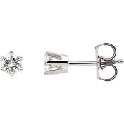 14K White 3 mm Imitation Cubic Zirconia Stud Earrings