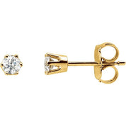 14K Yellow 1/2 CTW Natural Diamond 6-Prong Stud Earrings