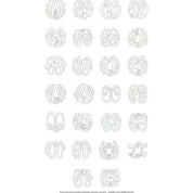 10K Imitation Diamond Script Monogram Necklace with 2 or 3 Initials in Various Sizes